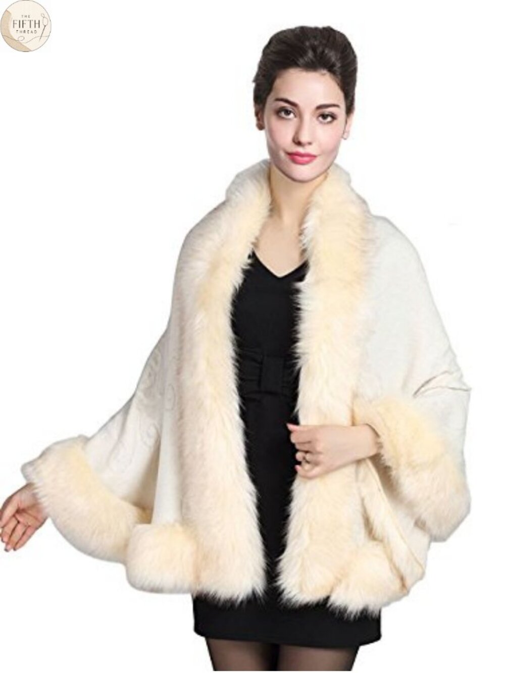 BEAUTELICATE Faux Fur Shawl Wrap Stole Shrug Bridal Winter Wedding with Hook